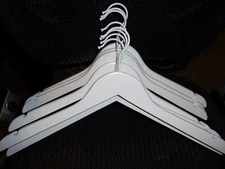 Topia Hangers White Wood Bridal Dress Hangers, Premium Wood 10 pack White hook