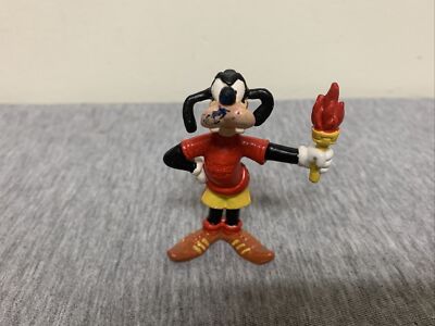 Vintage 1998 Hand Painted Disney Bullyland PVC Goofy Olympic Torch Figure