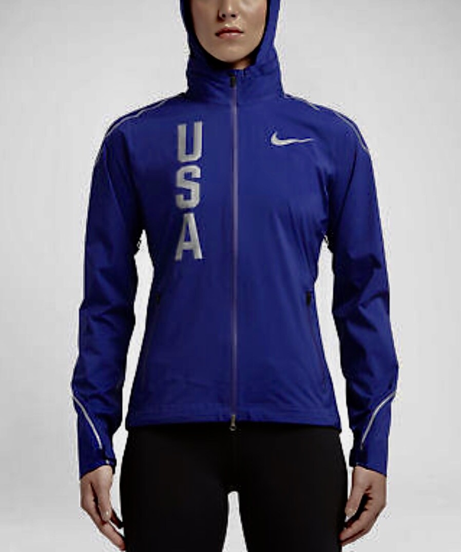 NIKE Team USA HyperShield Lightweight Full Zip Running Jacket Blue