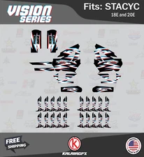 Graphics Kit for STACYC 18E 20E Electric Bike (All Years) Vizion -red