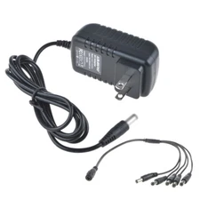 9V1A Effect Pedal Power Supply Adapter US Plug + 5 Way Daisy Chain Splitte Cable