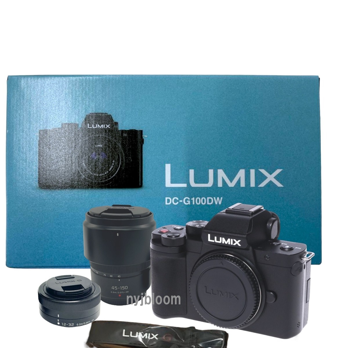 LUMIX G100D Wキット DC-G100DW-K 保護ガラス、バッテリ付 New Panasonic Lumix G100D Mirrorless Camera w/12-32mm & 45