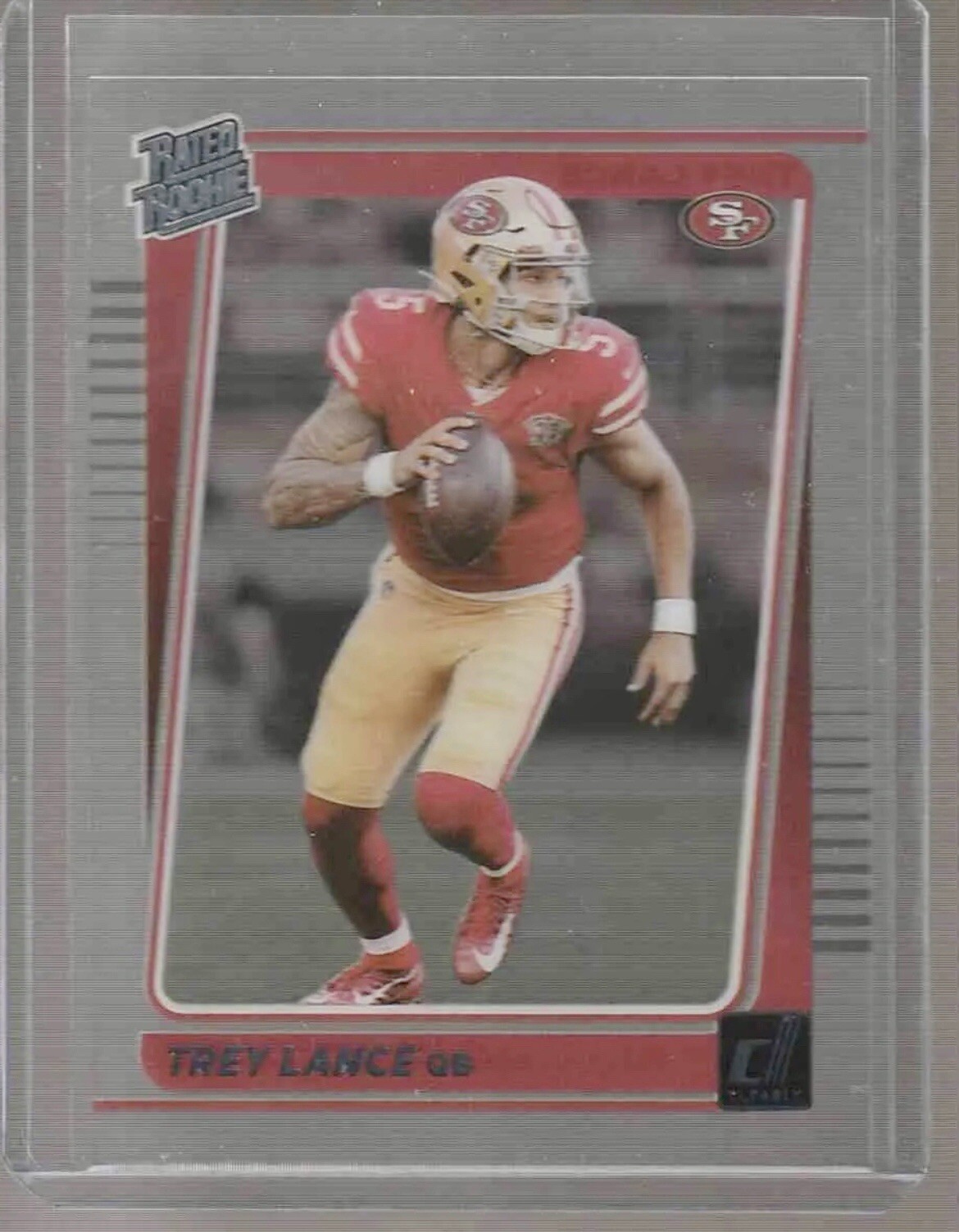 2021 Panini Clearly Donruss Rated Rookie Trey Lance RC Acetate #54 49ers