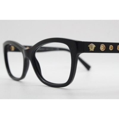 Versace Cat Eye Brille Made in Italy. Acetat Brillenfassung mit Medusa. Neu ohne Etikett