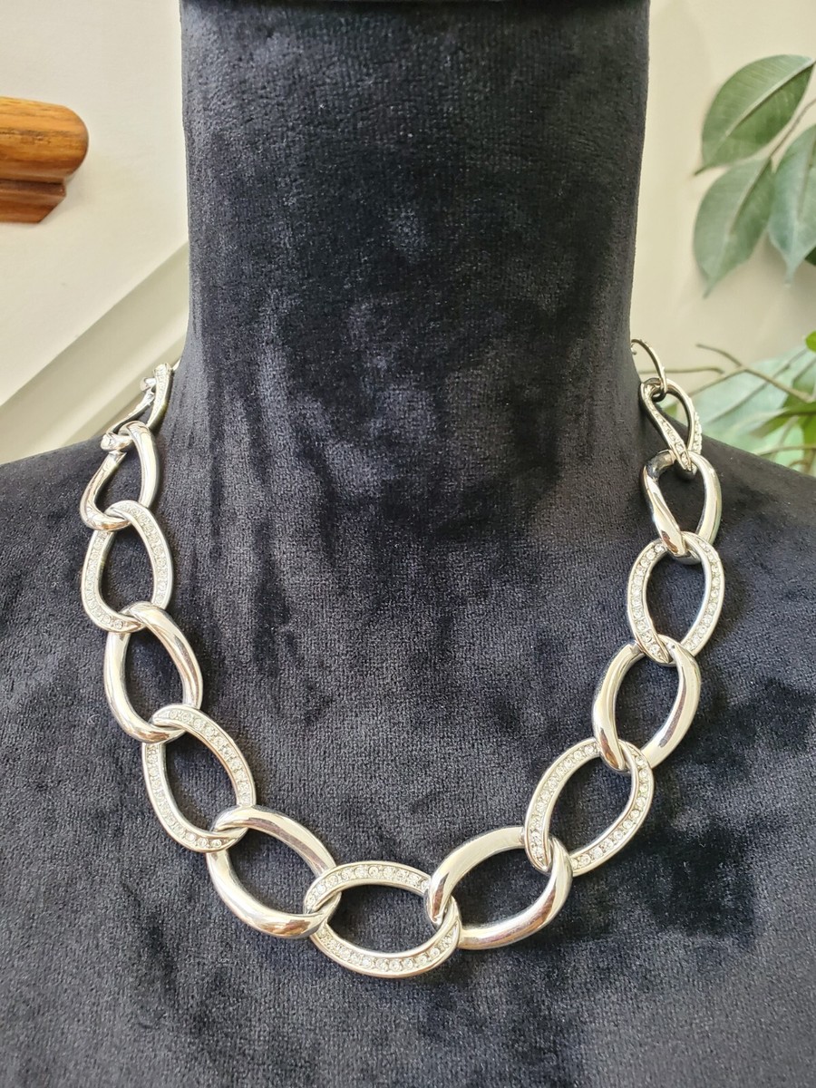 Women's Silver Round Link Chain Fashion Jewelry Pendant
