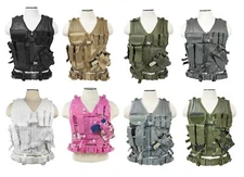 VISM PVC Heavy Duty Tactical Vest w/Holster XS-SM, M-2XL, 2XL-4XL Adjustable