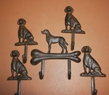  5 Hunting Dogs,country decor,Western Decor,towel/coat Hooks, Gift Set