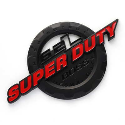 1x Black Red 6.2L V8 SUPER DUTY BOSS Heavy Duty Door Side Fender Emblem 3D Badge