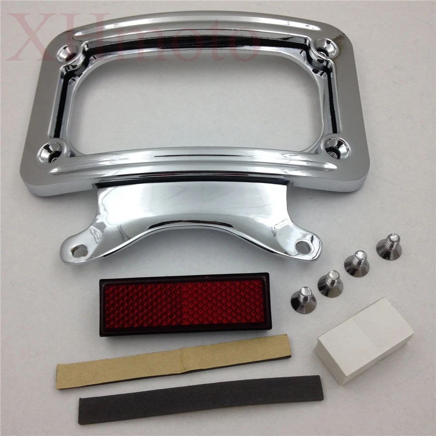 Soporte de matrícula curvo cromado para Harley Street Glide/Road Glide Foto 4 de 4