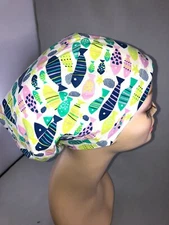 Euro Scrub Hat Tropical Fish Surgical Cap CNOR CRNA Chef Veterinarian Beach