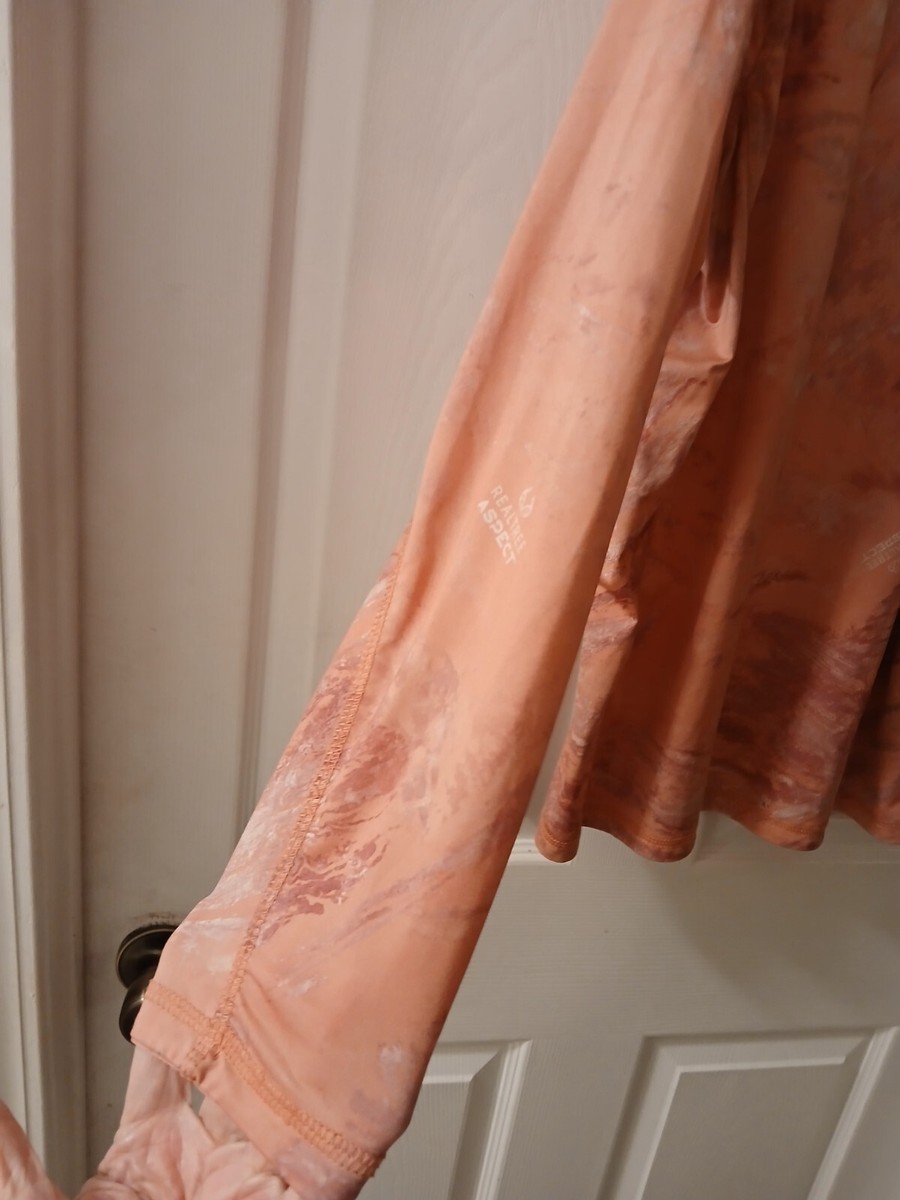 Chemise rayée à manches longues femme orange