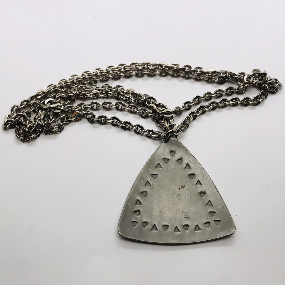 JÖRGEN JENSEN DESIGNER PEWTER MODERNIST 32” NECKLACE HANDMADE #127 RARE!!!