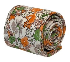orange tie nasturtium and white petunia style cotton mens Frederick Thomas