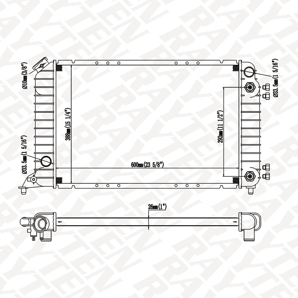 RAYTEN Radiator for 1994-2003 Chevy S10 GMC Sonoma 1996-2000 Isuzu Hombre 2.2L - Image 3 of 4