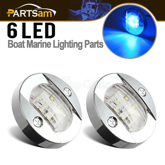Boat LED Stern Marker Lights IP67 Waterproof Clear Lens Blue 62835SMD