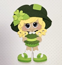 St. Patricks Day Girl Blonde Hair. Scrapbook, Card Making Paper Piecing
