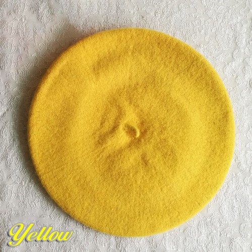 Children's Wool Beret Kids Girls Retro Stretch Beret Hats Wool Solid Hat Cap UK - Picture 34 of 38
