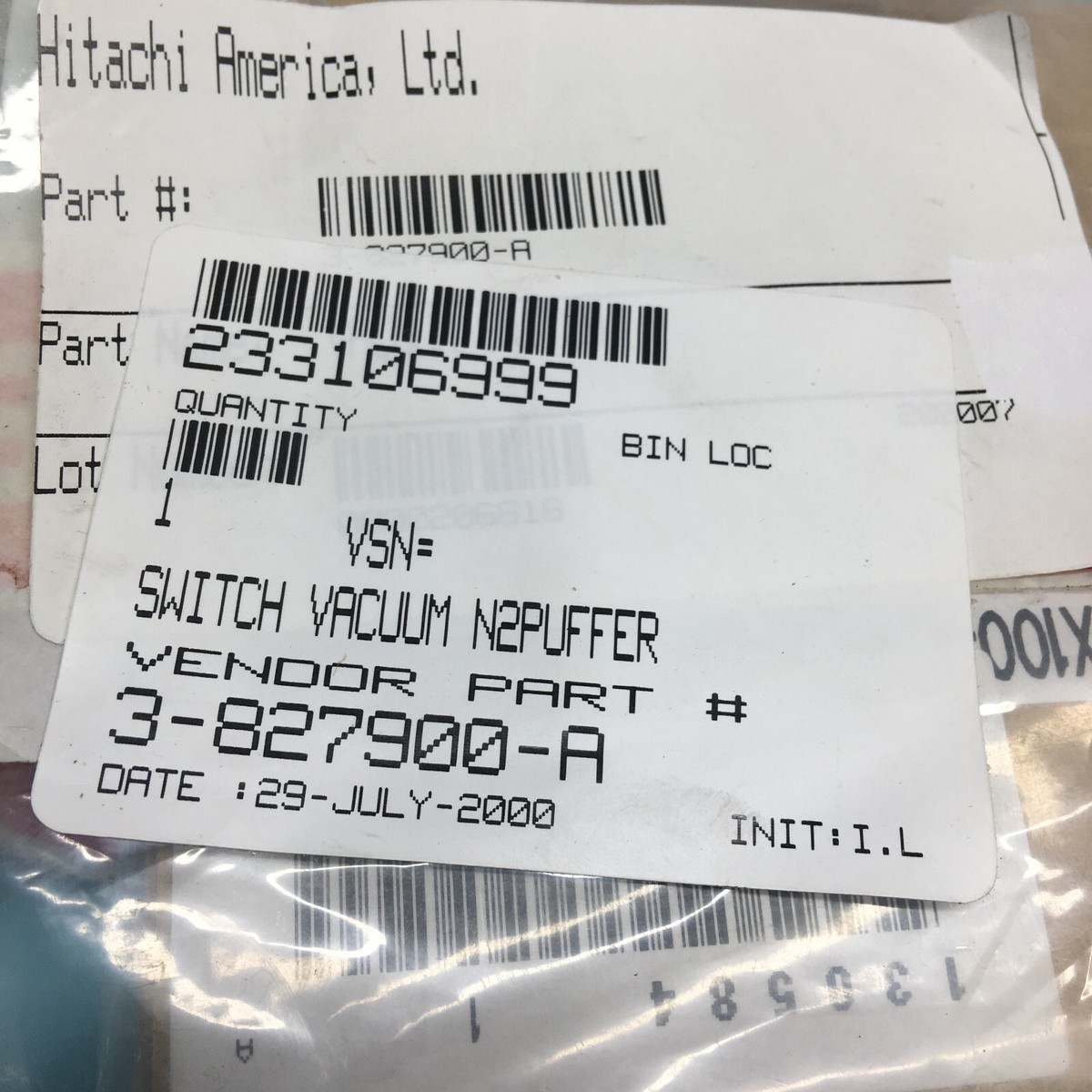 SMC ZX100-K35LZ-EC Vacuum Switch, Hitachi 3-827900-A, N2 SMC ZX100-K35LZ-EC Vacuum Switch, Hitachi 3-827900-A, N2