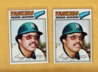 1977 TOPPS #10 REGGIE JACKSON 2 CARD LOT YANKEES LOOK!