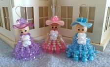Handmade Beaded Angel Safety Pin Doll Ornaments by DollDarlings