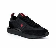 NWB Polo Ralph Lauren Men's Train 89 Lace-Up Suede Oxford Sneakers US 8.5 Black