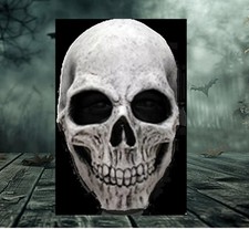 Halloween Adults White Skull Mask Latex Deluxe Mask Ghoulish Productions New