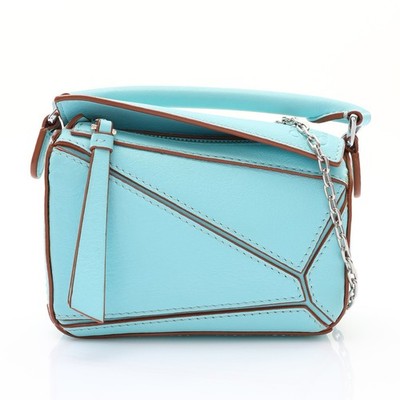 LOEWE Puzzle Nano Shoulder Bag Calfskin Blue A510U98X01