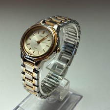 Seiko Alba Urban Quartz Watch Gold Silver Metal Band Used