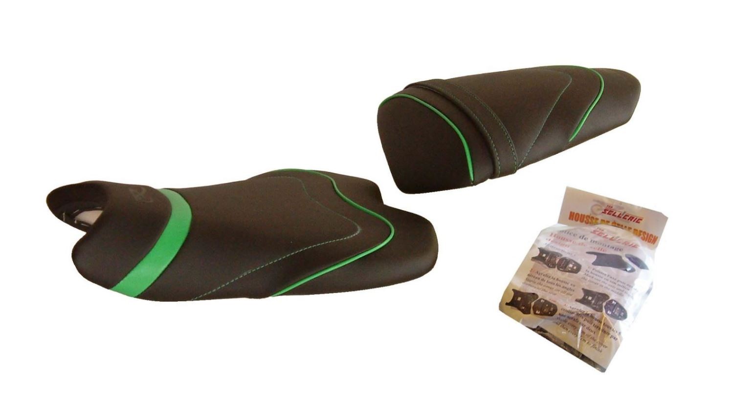 Housse de selle Kawasaki ZX-6R 2009-2012 Top Sellerie France en similicuir antidérapant premium