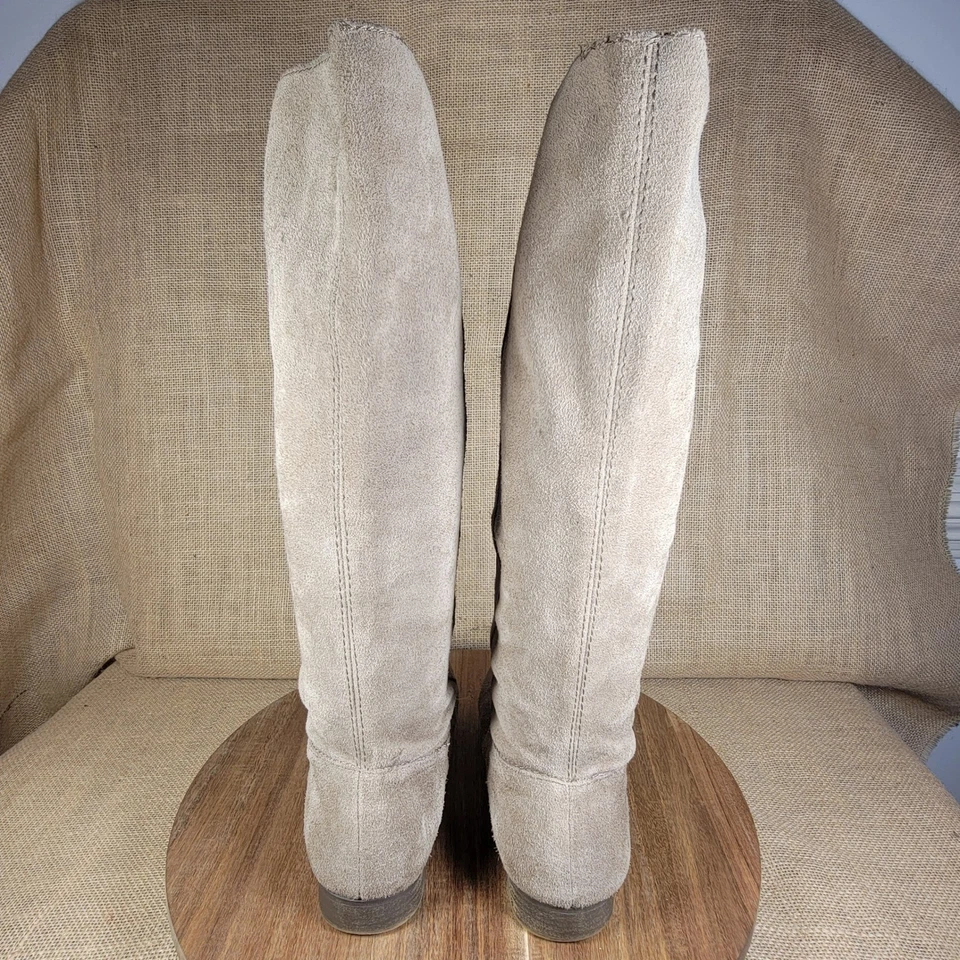 Botas hasta la rodilla de gamuza topo América Nine West vintage para mujer de cuero 8,5 M Foto 4 de 4