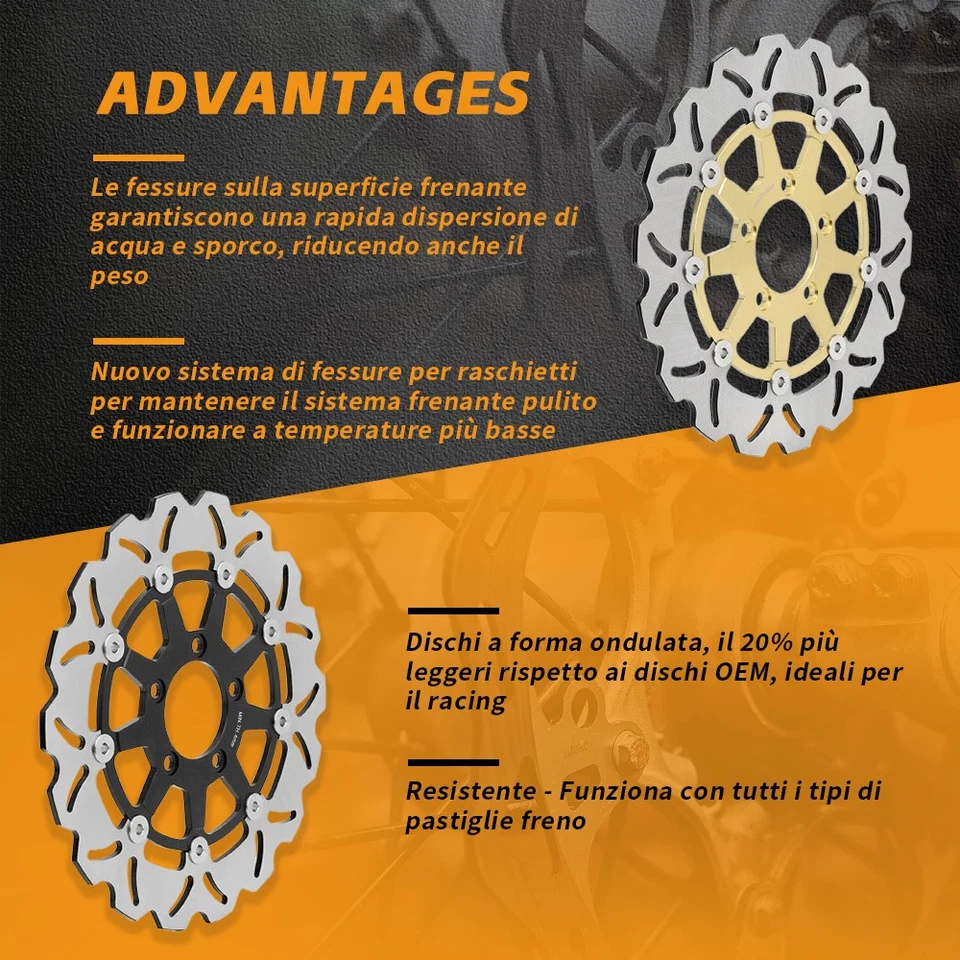 Dischi freno anteriori rotondi per Honda CB900F Hornet 02-06 VTX1800 C N R S F - Immagine 4 di 4