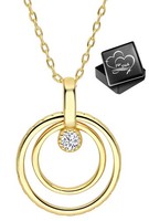 Kette Mit Runden AnhäNger 925 Silber Gold Schmuck Geschenk FüR Ehefrau Damen