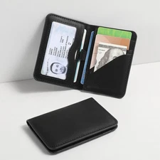 RFID Blocking Leather Front Pocket Wallet for Men Slim Ultra Thin with ID Window
