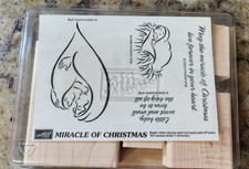 Stampin' Up Miracle of Christmas Wood Rubber Stamps Complete Set NIB 1998