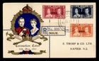 DR WHO 1937 NEW ZEALAND NIUE OVPT FDC KGVI CORONATION R78686