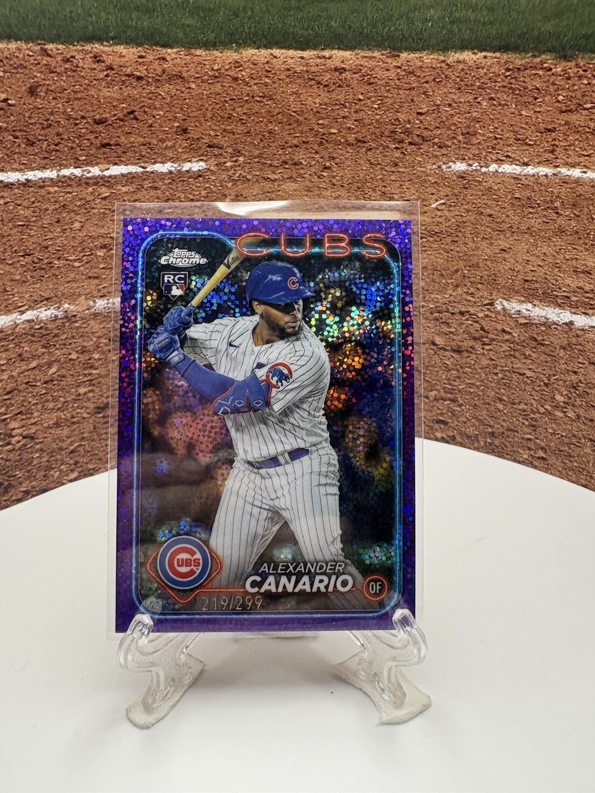 2024 Topps Chrome - Alexander Canario #174 Purple Speckle Refractor /299 (RC)