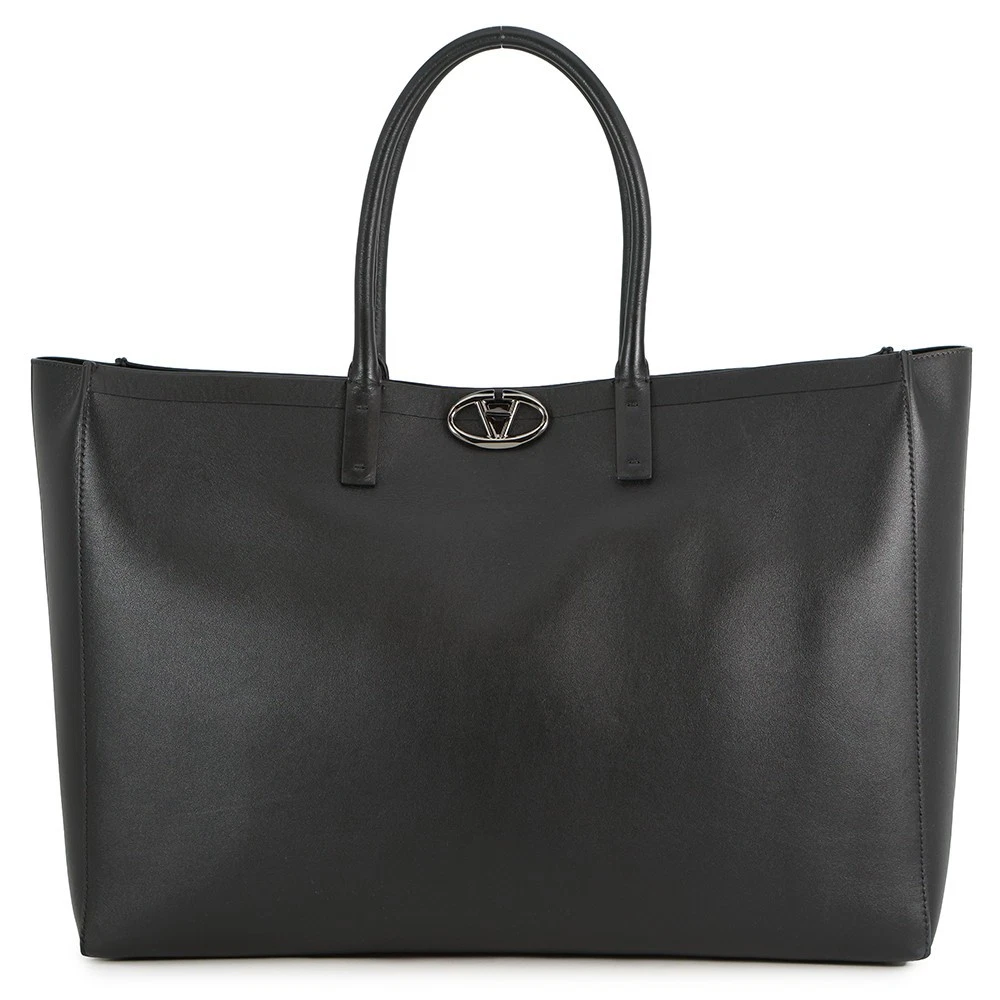 Valentino — Valentino Garavani V Logo Shopping Tote Bag Leather Black 5Y0B0C93JHH