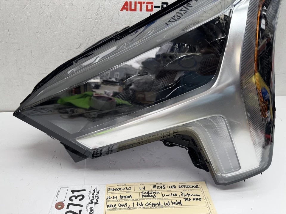 Faro izquierdo LED PLATINO TOYOTA TUNDRA SEQUOIA LIMITED 2022 2024 OEM AY82731 Foto 2 de 4
