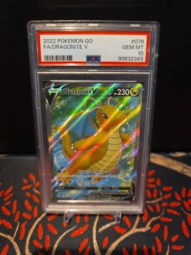 Pokemon TCG Dragonite v Full Art Ultra Rare Card 076/078 PSA 10