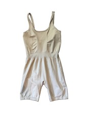 One Piece Body Suit Tank Beige Stretch Shape Large