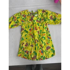 1970s Design House 100% Cotton Vintage Retro Groovy Apron Shirt 