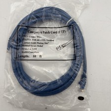 LOT OF 90 Cat 6 UTP Booted 10ft Ethernet Network Booted Cable- Blue