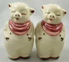 Shawnee Pottery Smiley Pig Shakers With Scraf 2