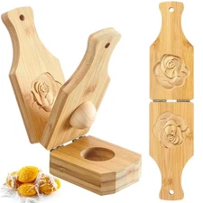 Remerry Bamboo Tostones Plantain Press Plantain Smasher Maker with Two Engrav...