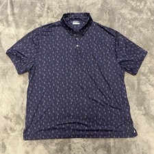 Ben Hogan Performance Polo Men's 2XL XXL Golf Blue Sailboat Print Stretch AOP