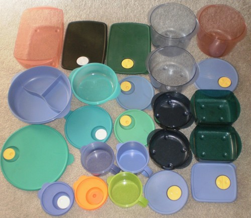 Mixed Lot of Tupperware CrystalWave and Rock n Serve Containers w/Vented Lids