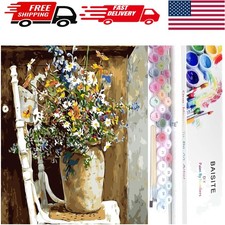Elegant Floral Paint by Numbers Kit for Adults - 20"x16" Canvas Art Set