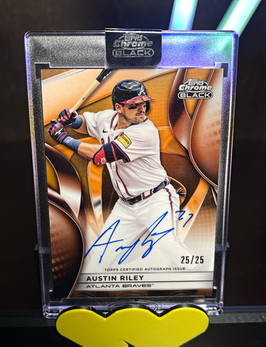 2025 Topps Chrome Black Austin Riley #CBA-ARI Orange Ref-Auto eBay 1/1 25/25!