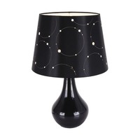 Tischleuchte Keramik Stoff 46,5 Cm Hoch Schwarz Weiß E14 Nachttischlampe