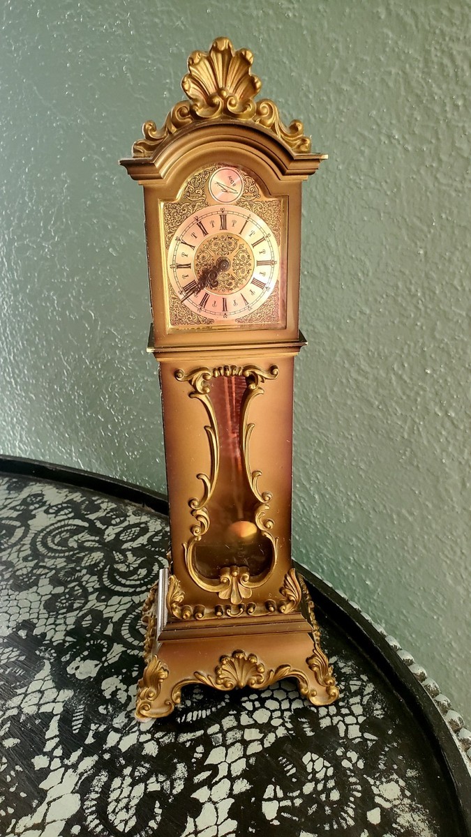 VTG Schmid 8-Day Miniature Grandfathers Clock with Pendulum 1960s